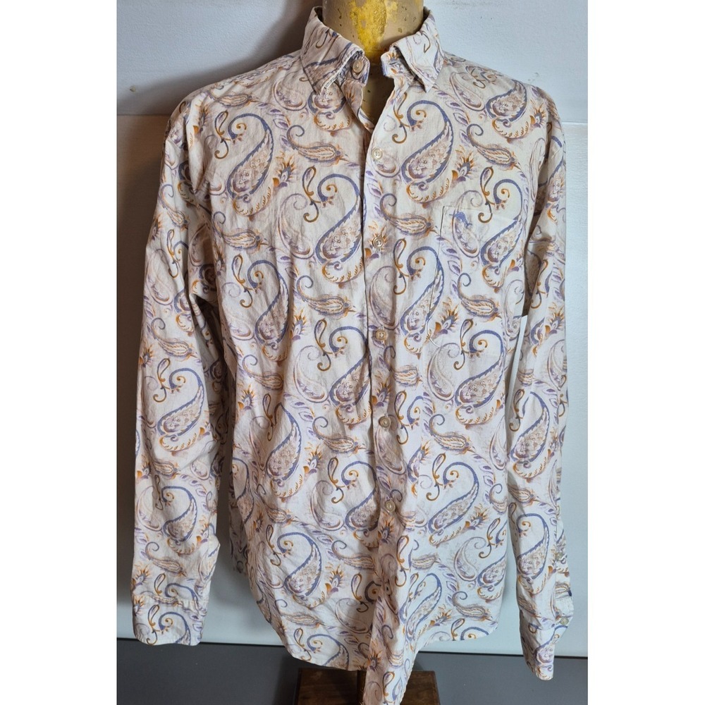 Tommy Bahama Mens Hawaiian NEWPORT COAST Long Sleeve Shirt L Paisley Print